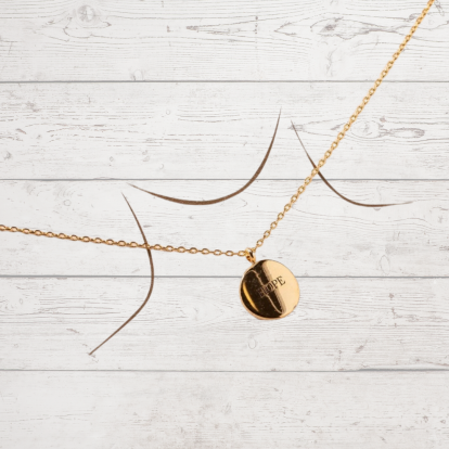 Hope Circle Gold Charm Necklace